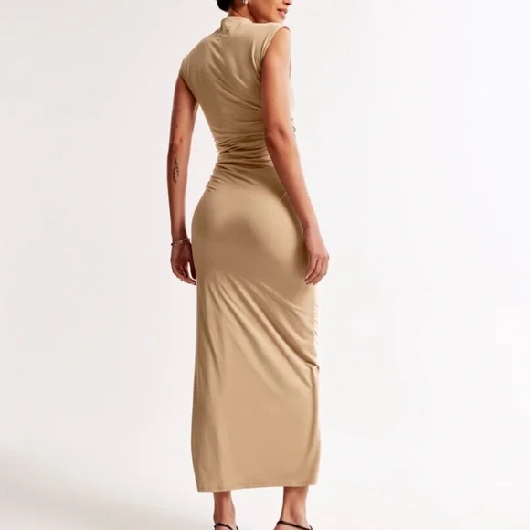 Abercrombie & Fitch | The A&F Paloma Maxi Dress, Tan Color, Modal, Size MP - NWT - Picture 3 of 12